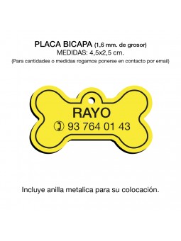 Placa hueso de 4,5x2,5 cm.