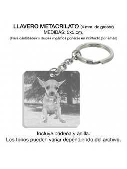 Llavero cuadrado con foto